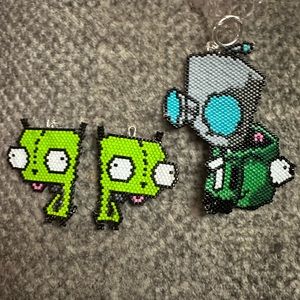 Hand made skitzerings and skitzarms set Invader zim gir and zim characters